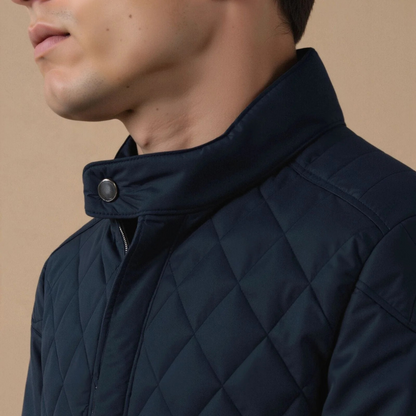 The Evoque Men’s Quilted Navy Jacket – Luxury Old Money Style