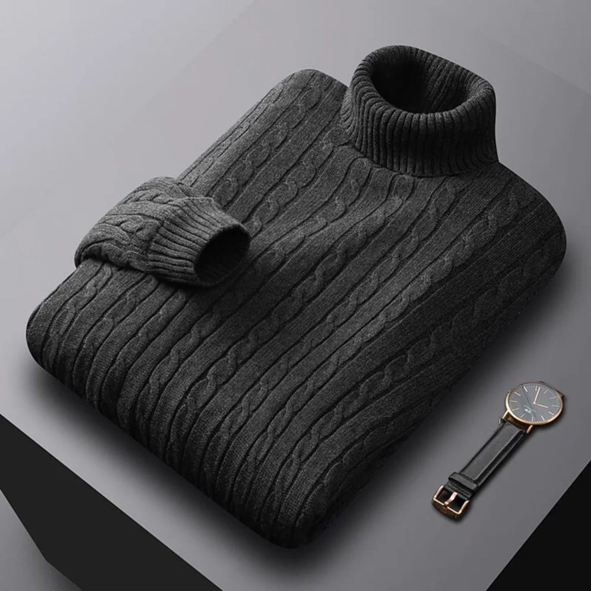 The Ancona Men’s Wool Blend Knit Turtleneck Jumper