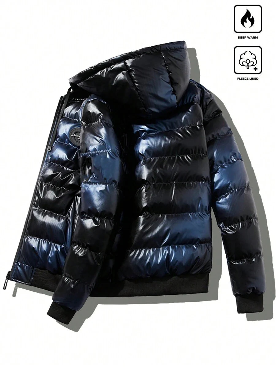 Padded Hooded Coat Blue
