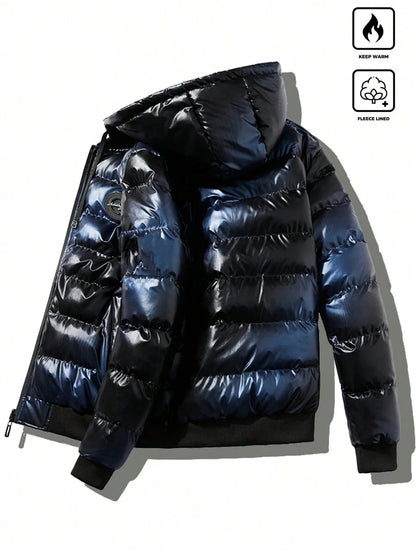Padded Hooded Coat Blue
