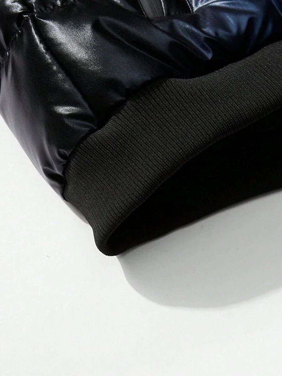 Padded Hooded Coat Blue