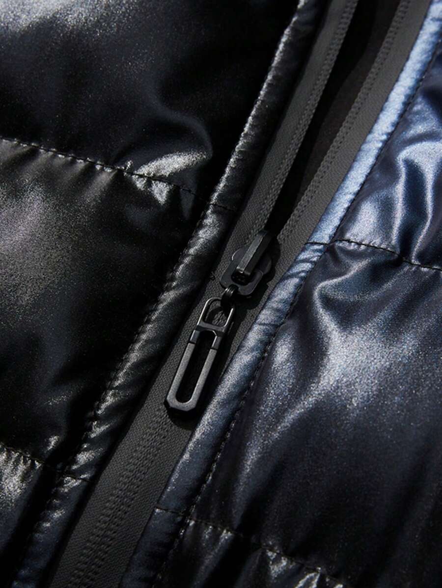 Padded Hooded Coat Blue