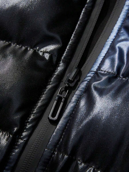 Padded Hooded Coat Blue