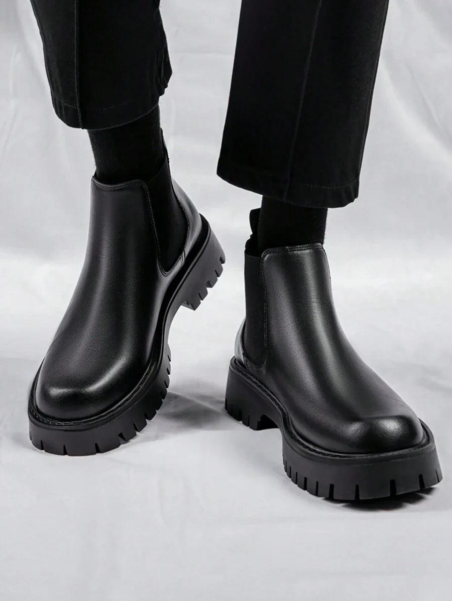 Black High-Top Casual Boots