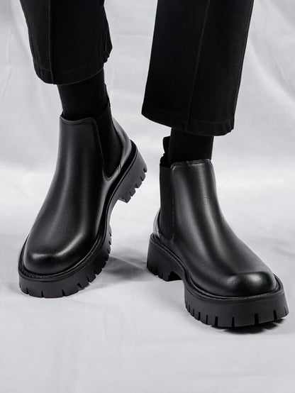 Black High-Top Casual Boots