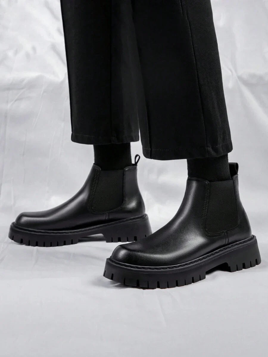 Black High-Top Casual Boots