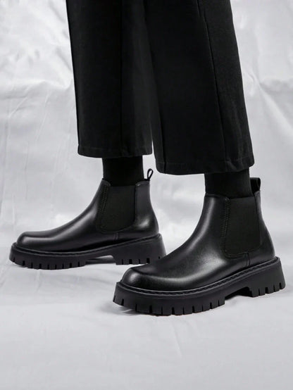 Black High-Top Casual Boots