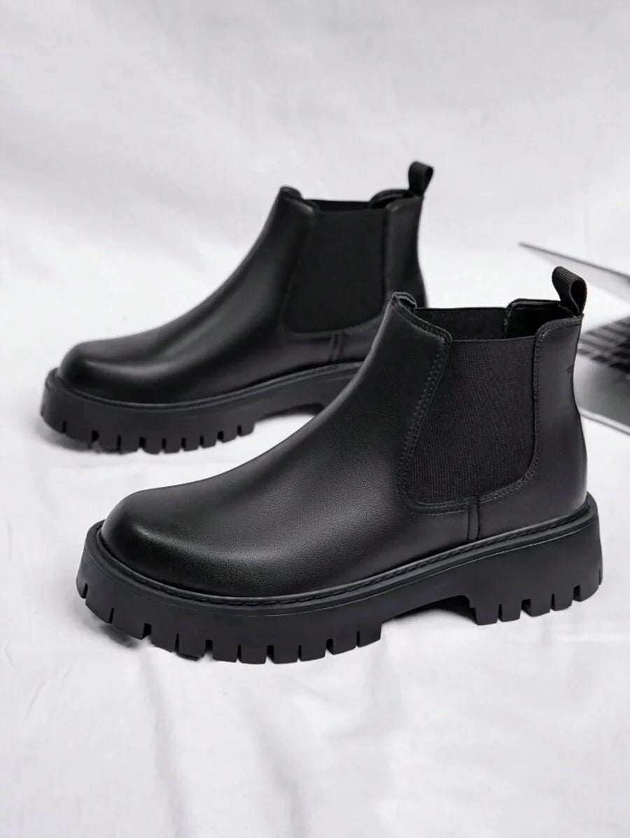 Black High-Top Casual Boots