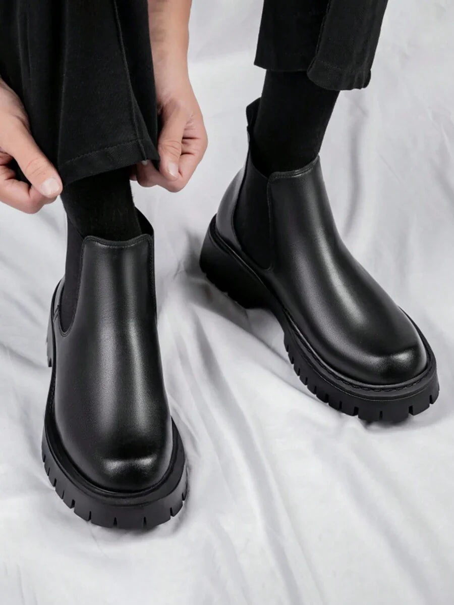 Black High-Top Casual Boots