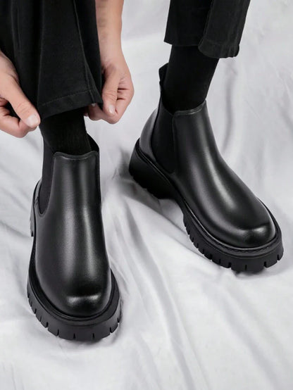 Black High-Top Casual Boots