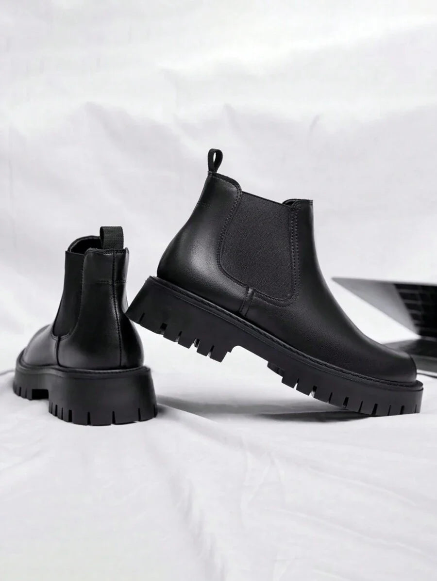 Black High-Top Casual Boots