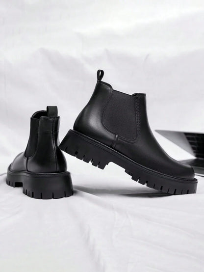 Black High-Top Casual Boots