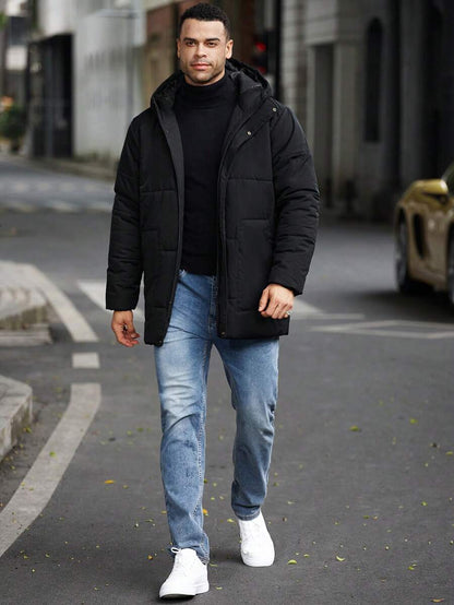 Padded Hooded Jacket Black