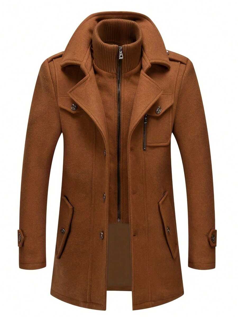 Slim Woolen Business Coat Gray