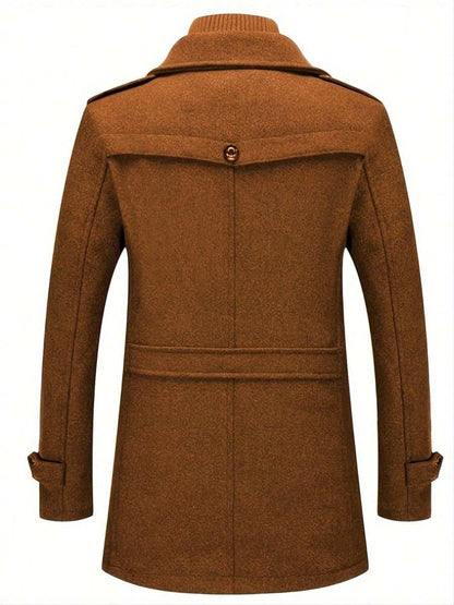 Slim Woolen Business Coat Gray