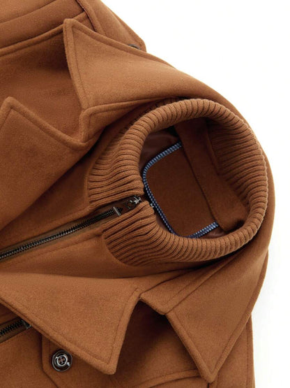 Men’s Military Inspired Wool Blend Mid Thigh Topcoat