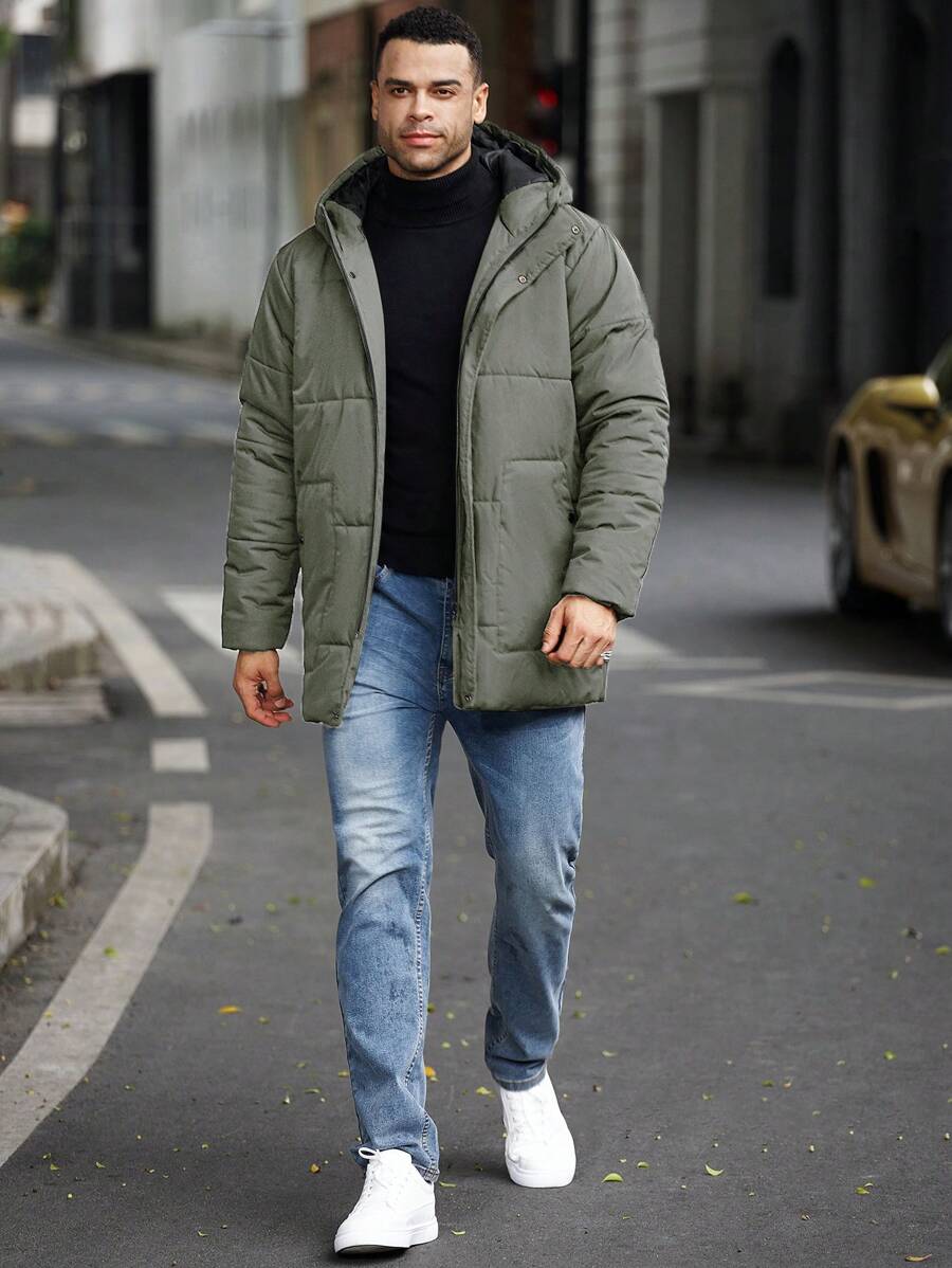 Padded Hooded Jacket Black