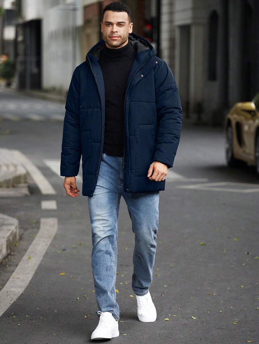 Padded Hooded Jacket Black