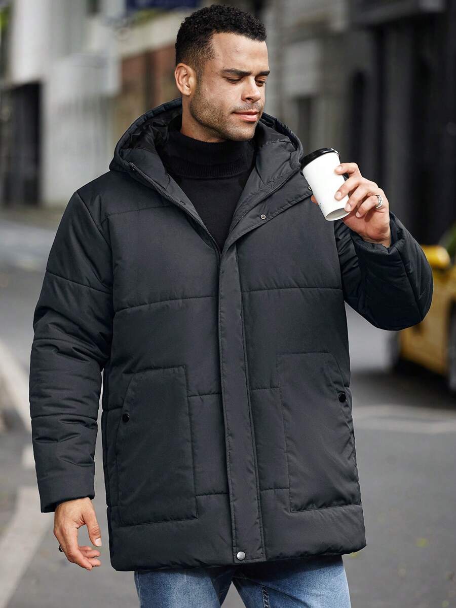 Padded Hooded Jacket Black