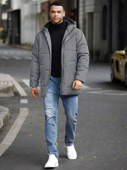 Padded Hooded Jacket Black