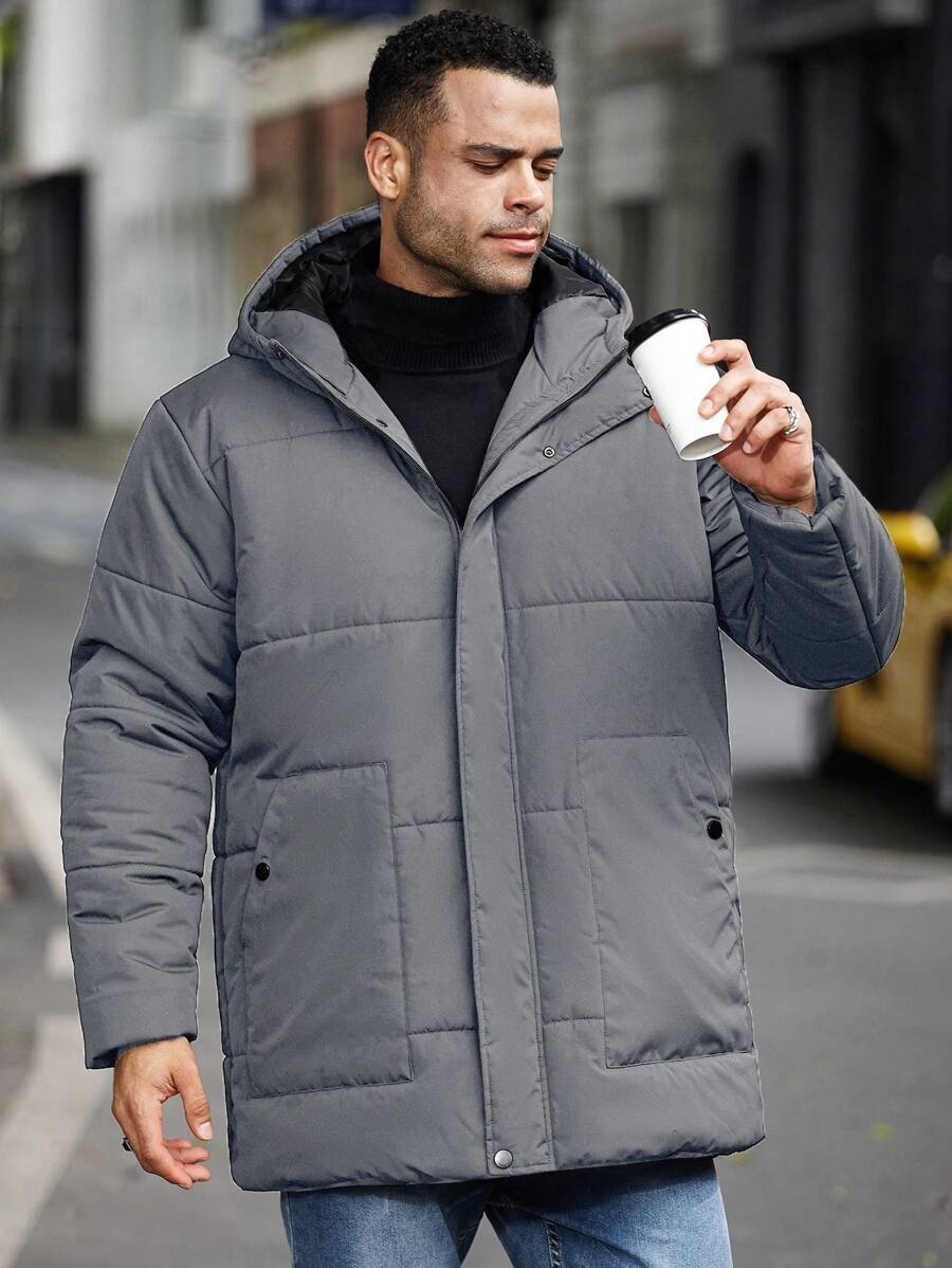 Padded Hooded Jacket Black