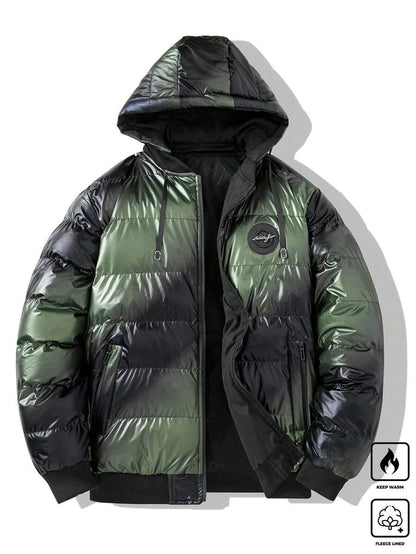 Padded Hooded Coat Blue