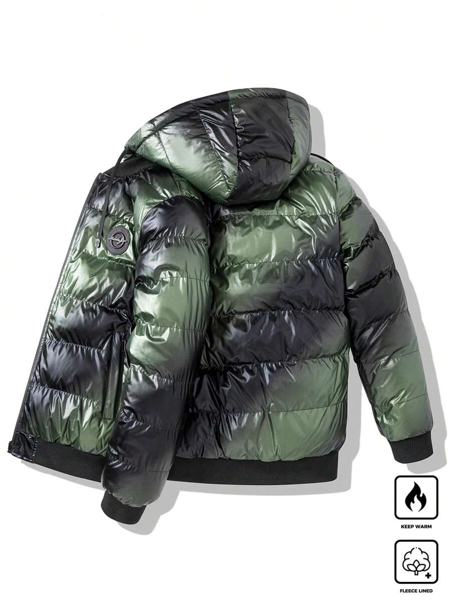 Padded Hooded Coat Blue