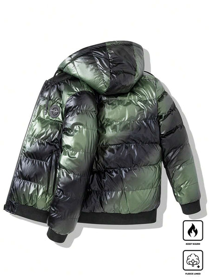 Padded Hooded Coat Blue