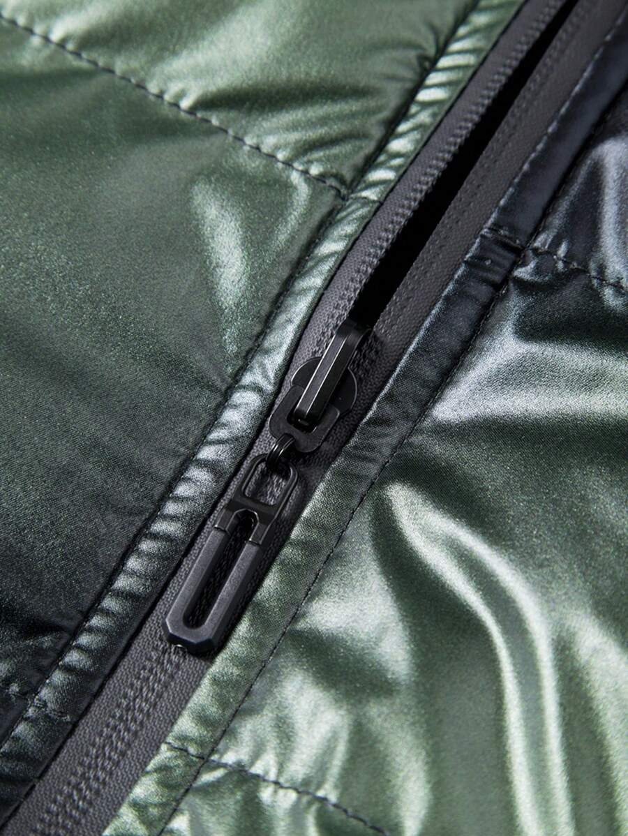 Padded Hooded Coat Blue