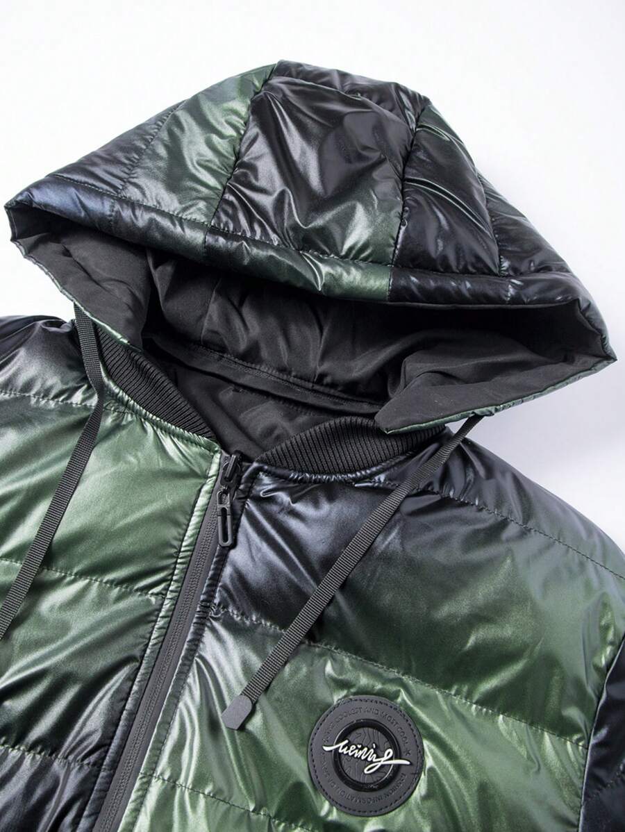 Padded Hooded Coat Blue
