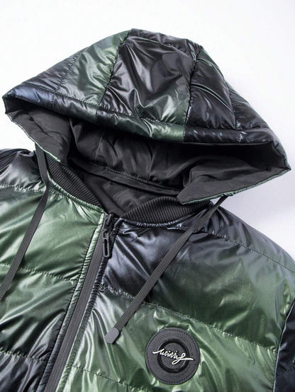 Padded Hooded Coat Blue