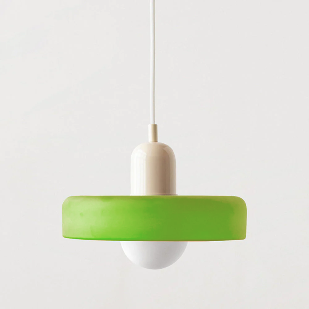 Colorful Glass Hanging Lamp With Adjustable Arm