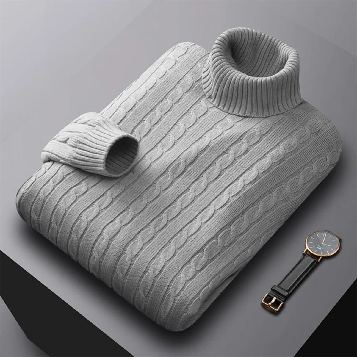 The Ancona Men’s Wool Blend Knit Turtleneck Jumper