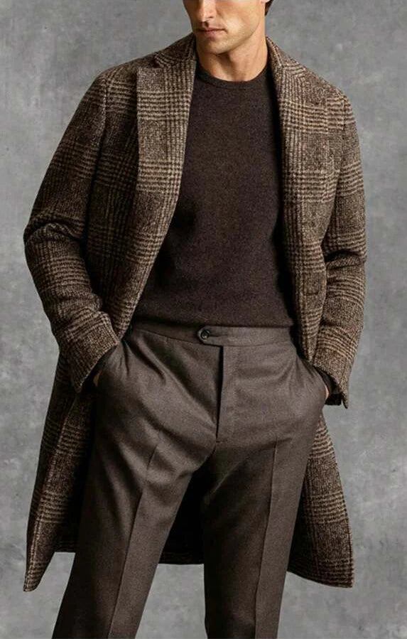 Plaid Windbreaker Coat Stylish