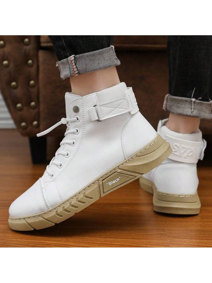 Black High-Top Leather Orthopedic Boots with side zip