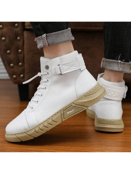 Black High-Top Leather Orthopedic Boots with side zip