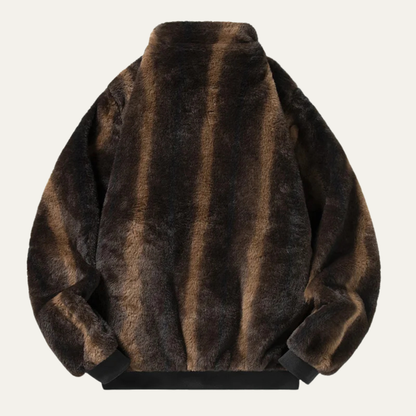 The Lucca Men’s Soft Plush Zip Up Fur Fleece Jacket