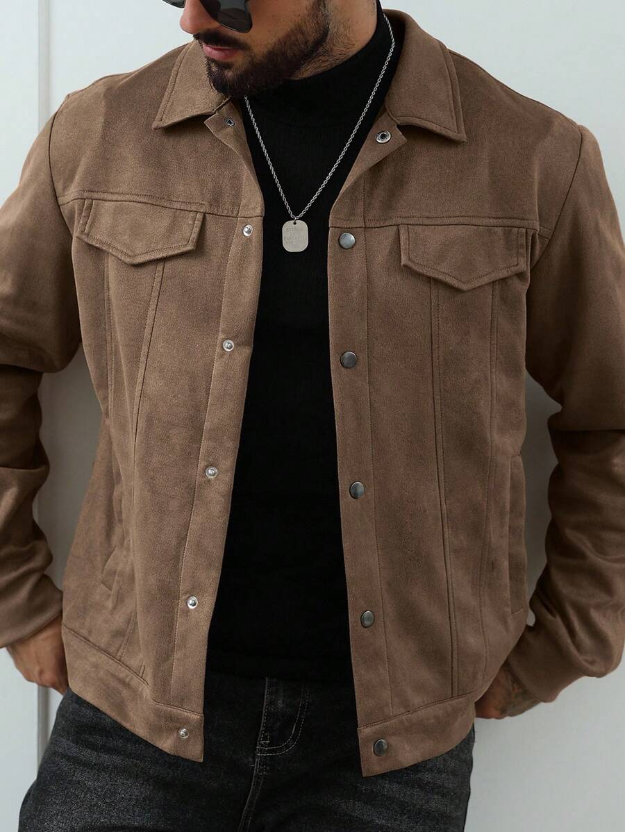 Casual Fleece Jacket Brown