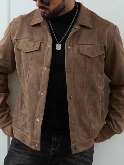 Casual Fleece Jacket Brown