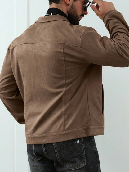 Casual Fleece Jacket Brown