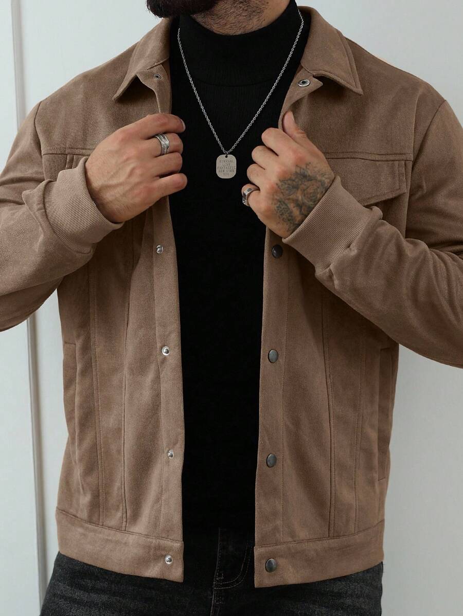 Casual Fleece Jacket Brown