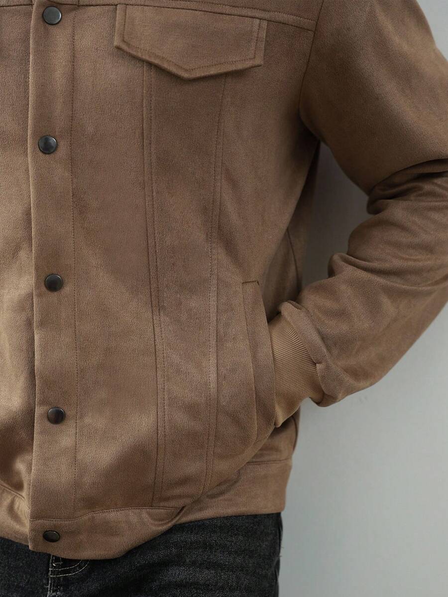 Casual Fleece Jacket Brown