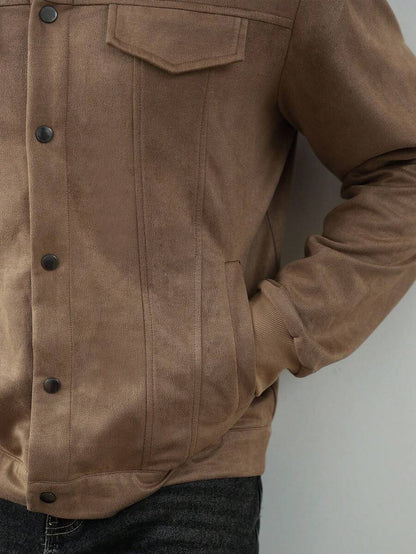 Casual Fleece Jacket Brown
