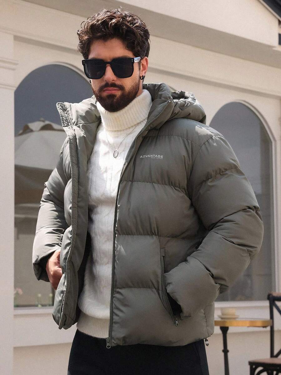 Padded Hooded Jacket Grey