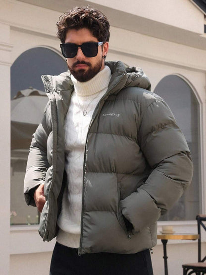 Padded Hooded Jacket Grey