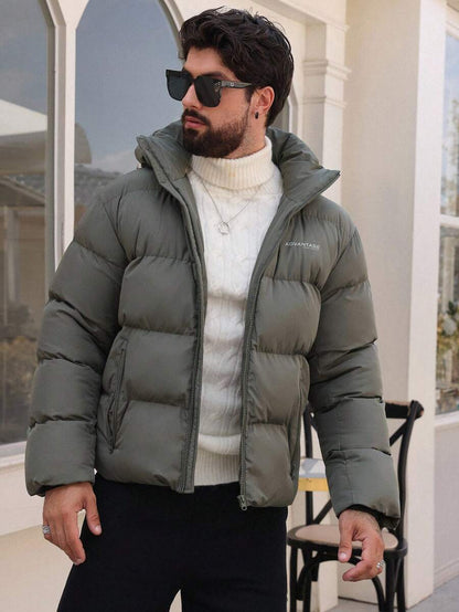 Padded Hooded Jacket Grey