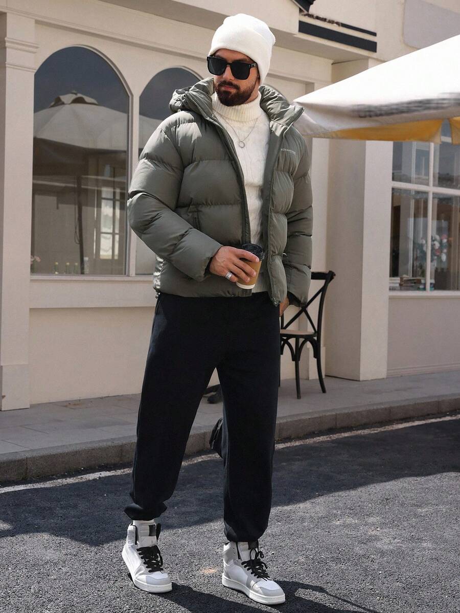 Padded Hooded Jacket Grey