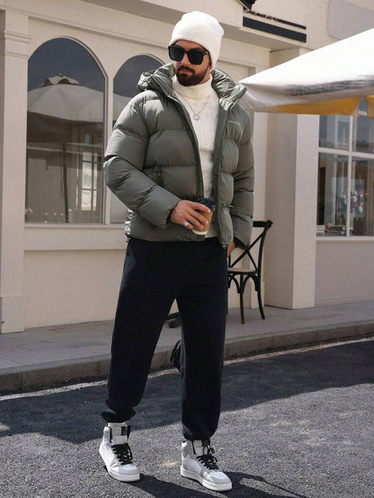 Padded Hooded Jacket Grey