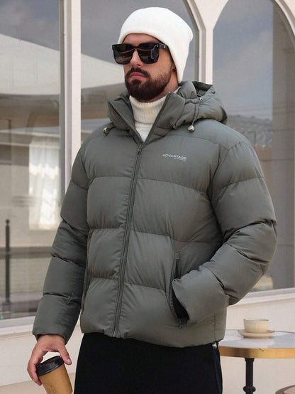 Padded Hooded Jacket Grey