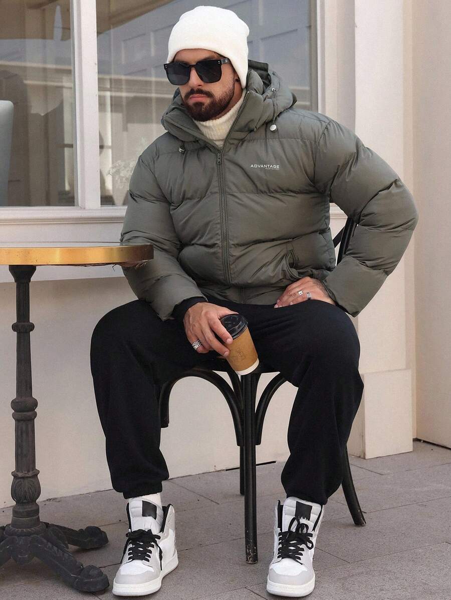 Padded Hooded Jacket Grey